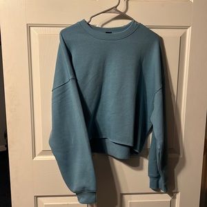 Blue cropped Crew neck